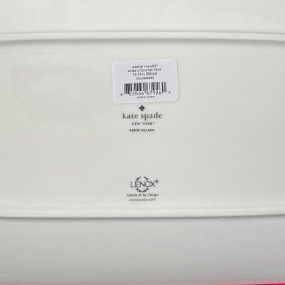 Kate Spade New York Lenox Arbor Village Hors D'oeuvre Tray "Be Merry, Be Bright" - Picture 3 of 3